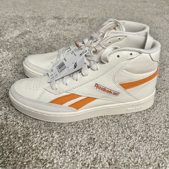 Reebok Club C Form High-top Sneaker Sz 9.5 In Chalk/Peach Fuzz/Burnt Orange NWT - Picture 4 of 10